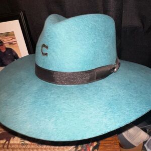 Stylish Blue Wide-Brim Hat